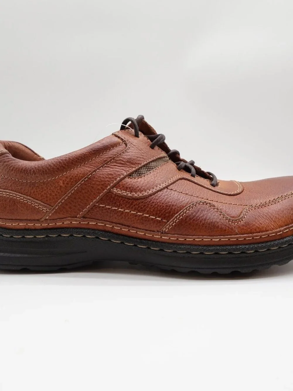 Hush Puppies Pathway Mens 10.5 Tan Leather Comfort Oxford Shoes H100746 NOS